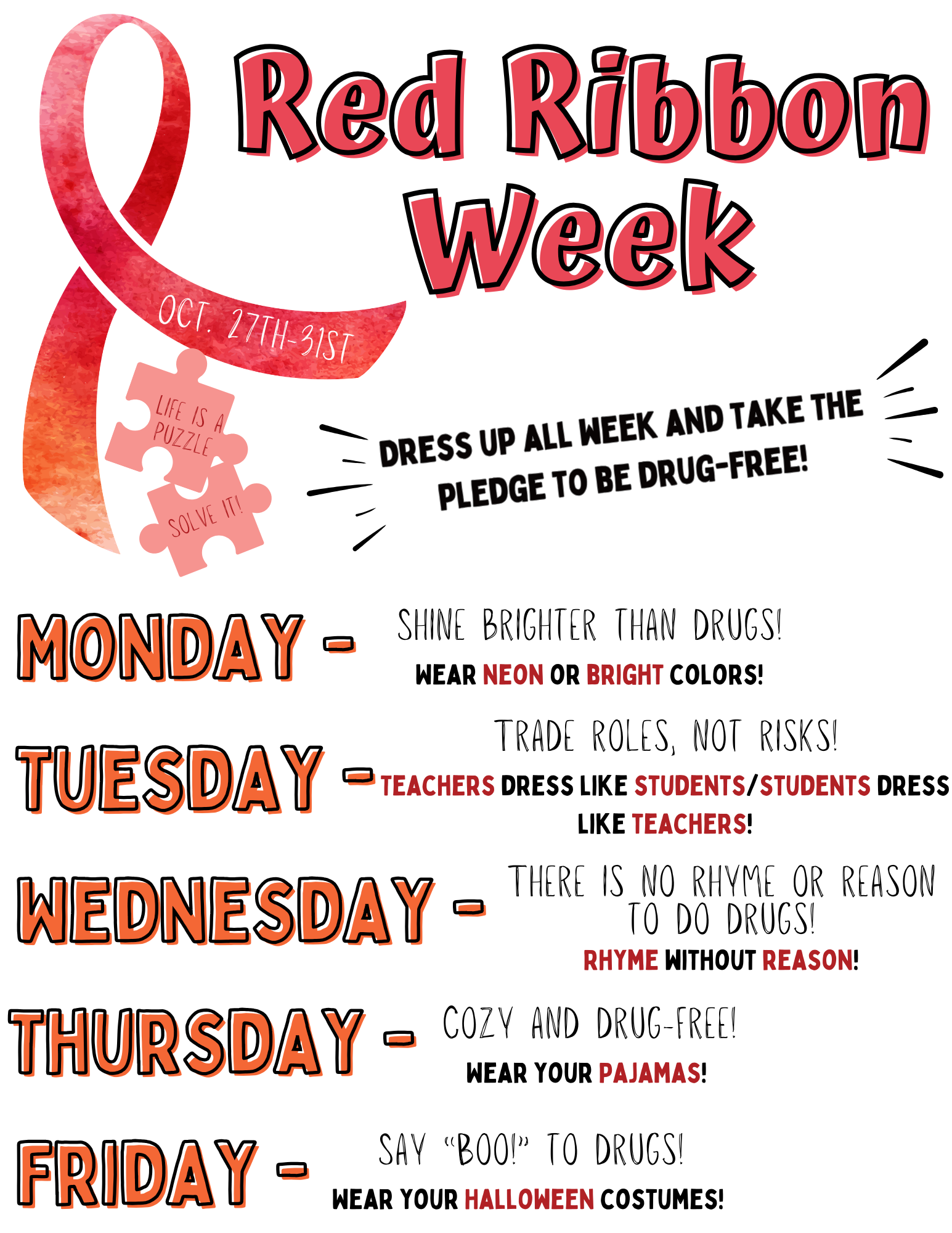 Red Ribbon Week: Dress-Up Days